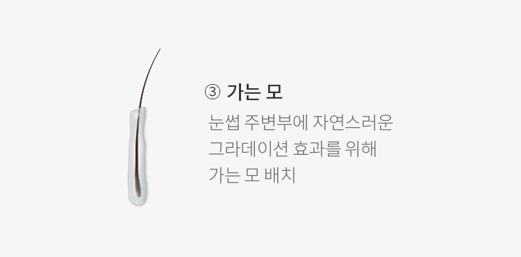 눈썹 주변부 자연스러운 그라데이션 효과를 위한 가는 모의 그림