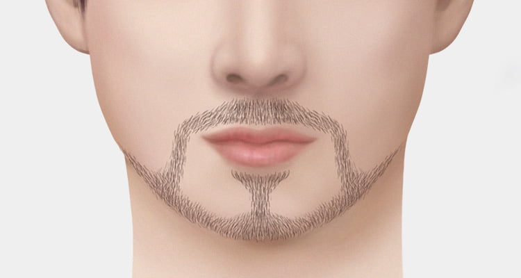 구티 스타일로 수염이식한 이마가 넓은 남자의 사진